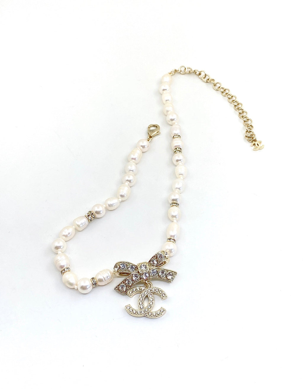 Chanel Bow Tie Diamond Necklace