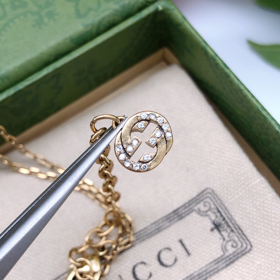 Gucci Double G Crystal Necklace
