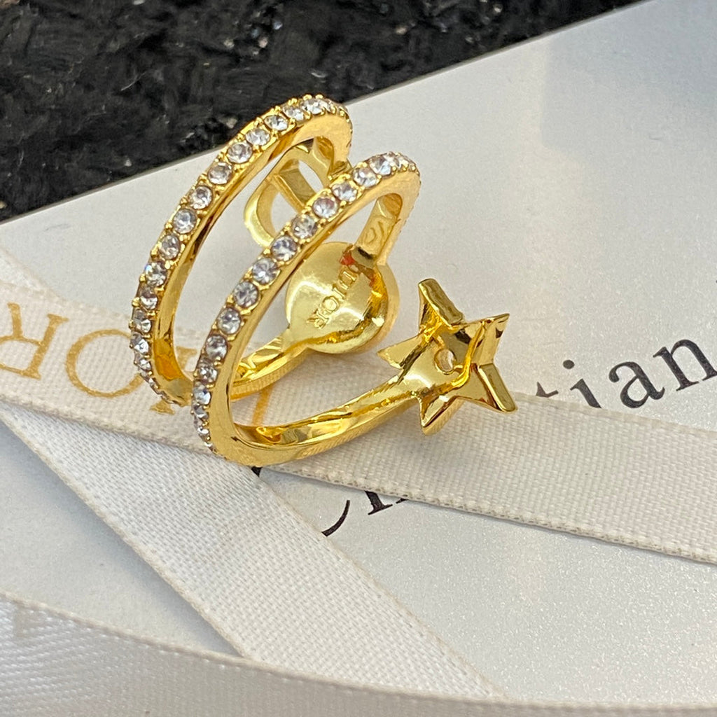 Dior Star Pearl Ring - 18K Yellow Gold