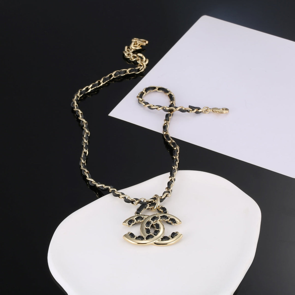 Chanel Strass Leather Necklace