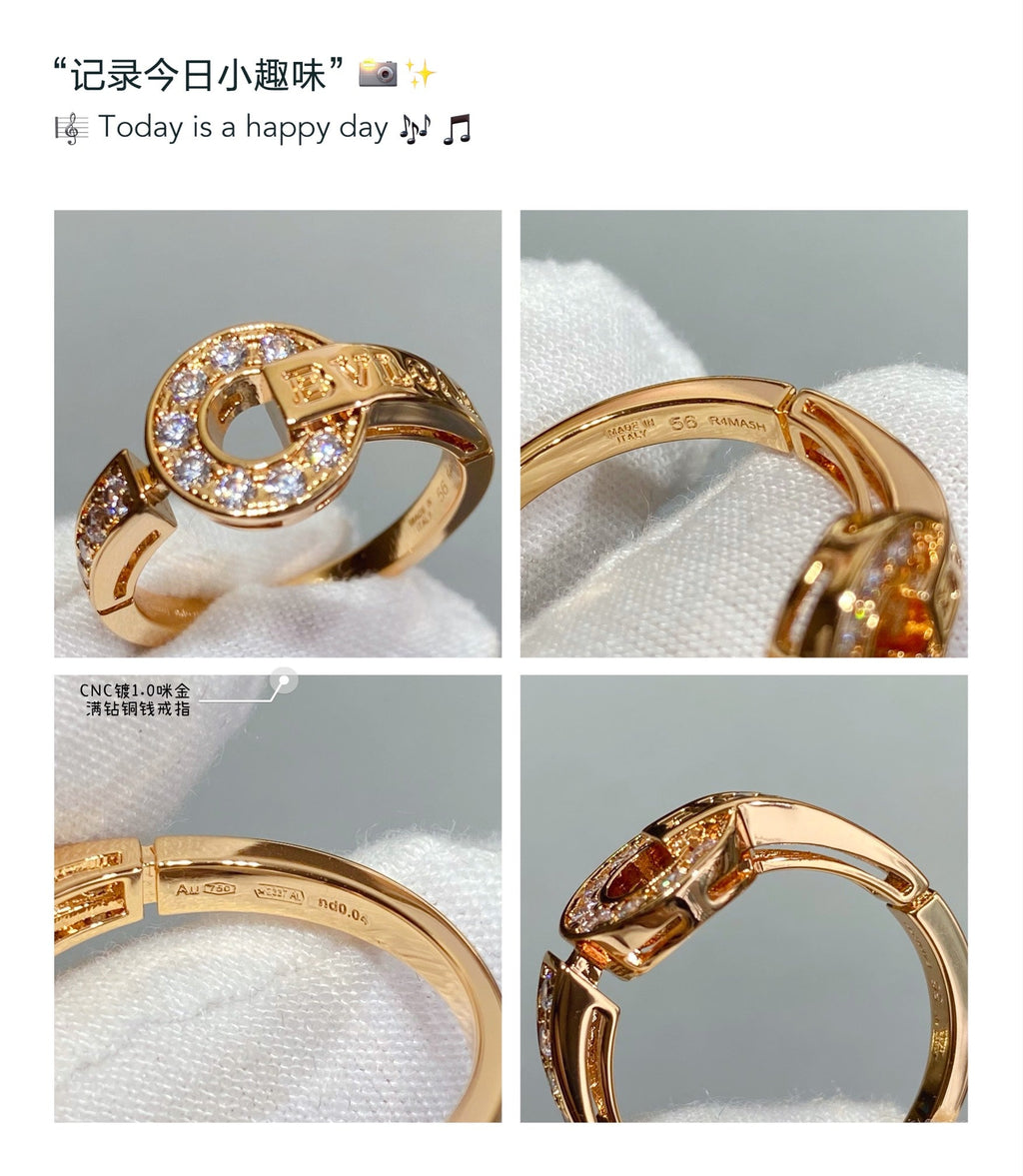 Bvlgari Moissanite Ring - 18K Rose Gold