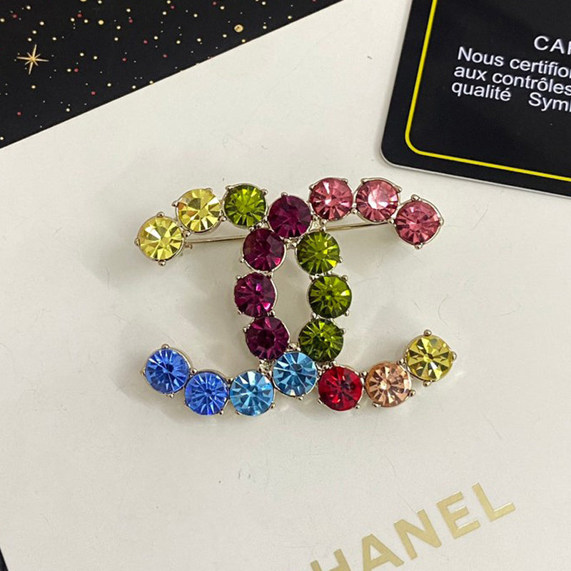 Chanel Color Crystal Brooch