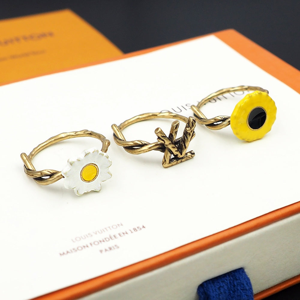 Louis Vuitton Gardening Set of Three Rings - 18K Yellow Gold