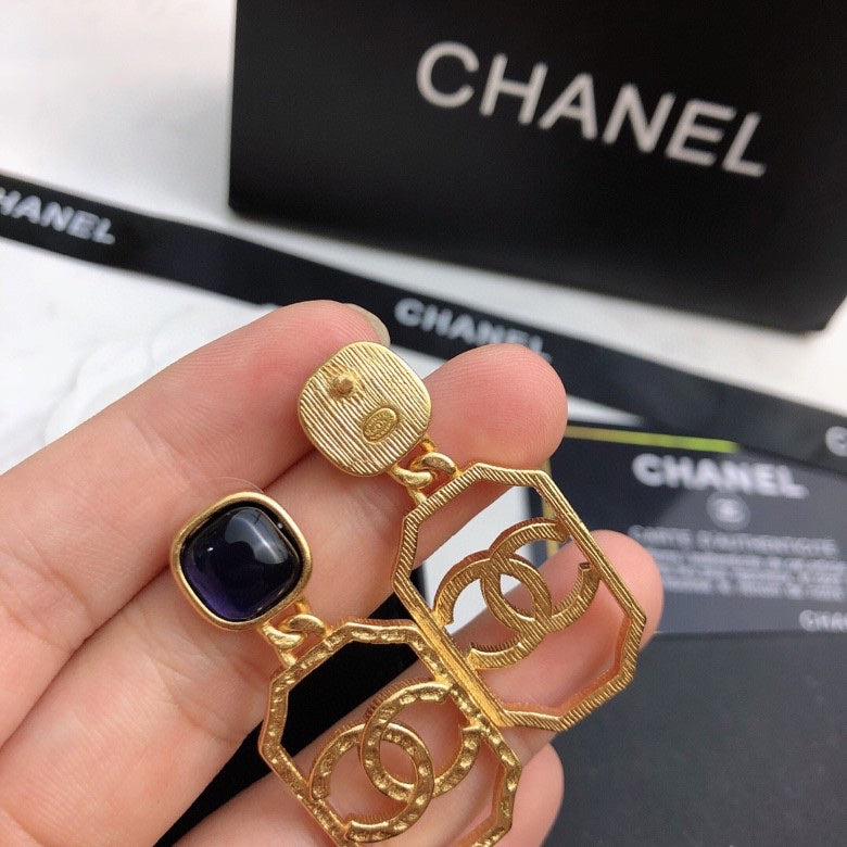 Chanel Perfume Bottle Earrings - 18K Yellow Gold
