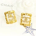 Chanel No.5 Square Diamond Earrings - 18K Yellow Gold