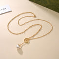 Gucci Double G Blondie Pearl Drop Necklace