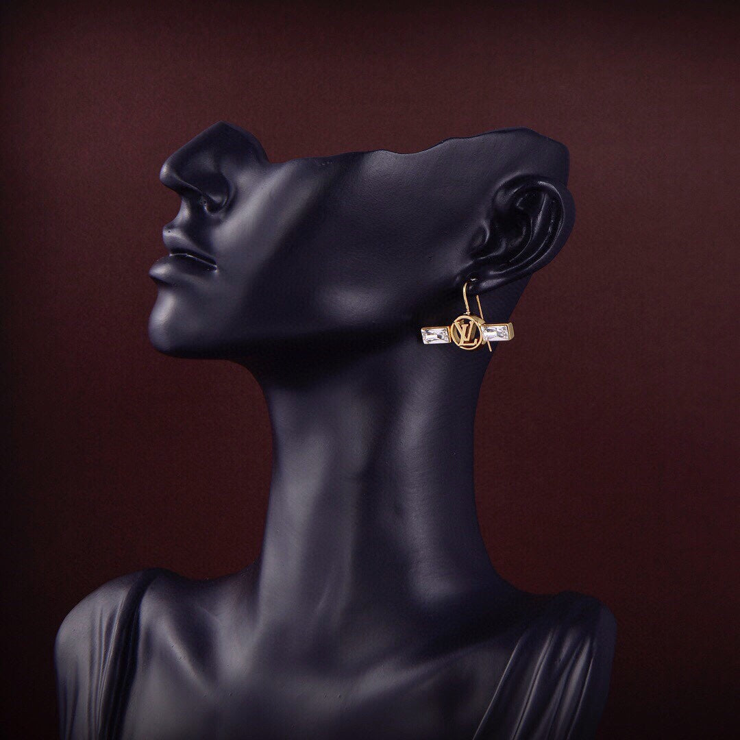 Louis Vuitton Crystal Earrings - 18K Yellow Gold