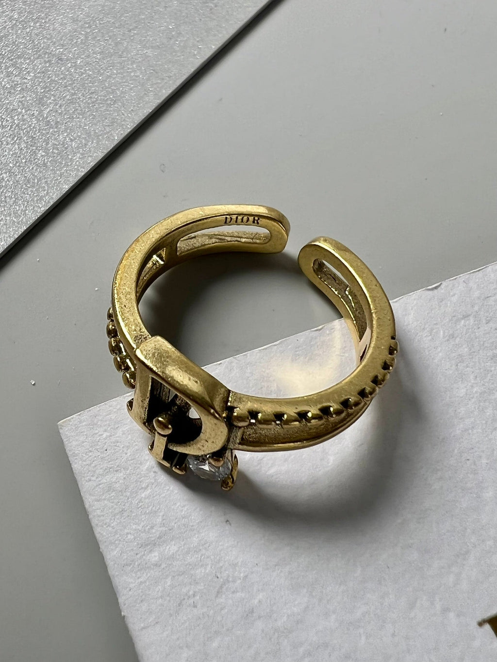 Dior Crystal Ring - 18K Yellow Gold