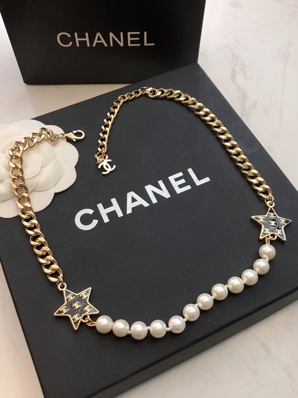 Chanel Star Pearl Necklace