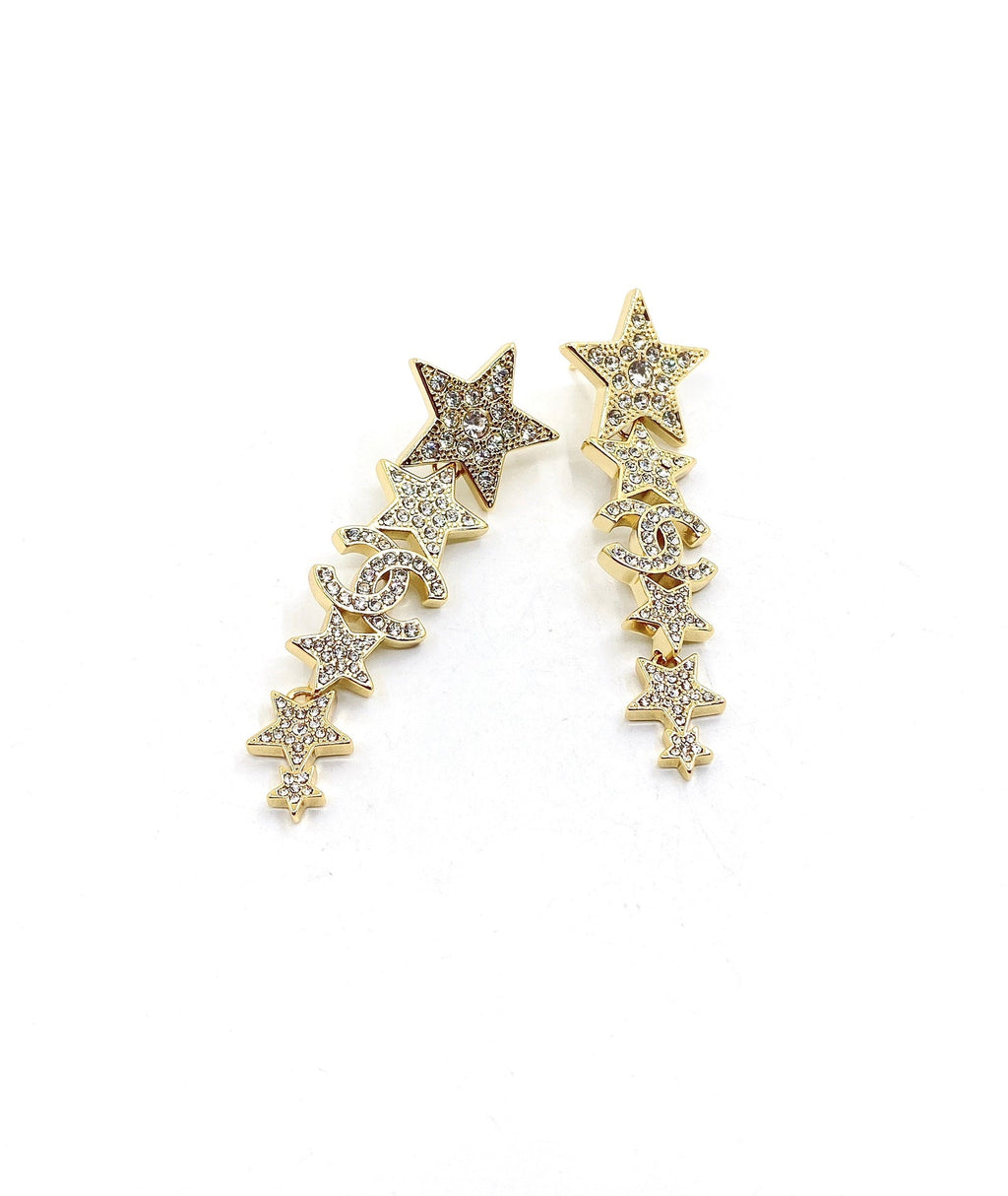 Chanel Star Diamonds Long Earrings - 18K Yellow Gold