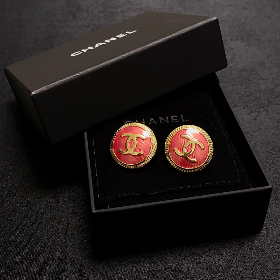 Chanel Red Earrings - 18K Yellow Gold