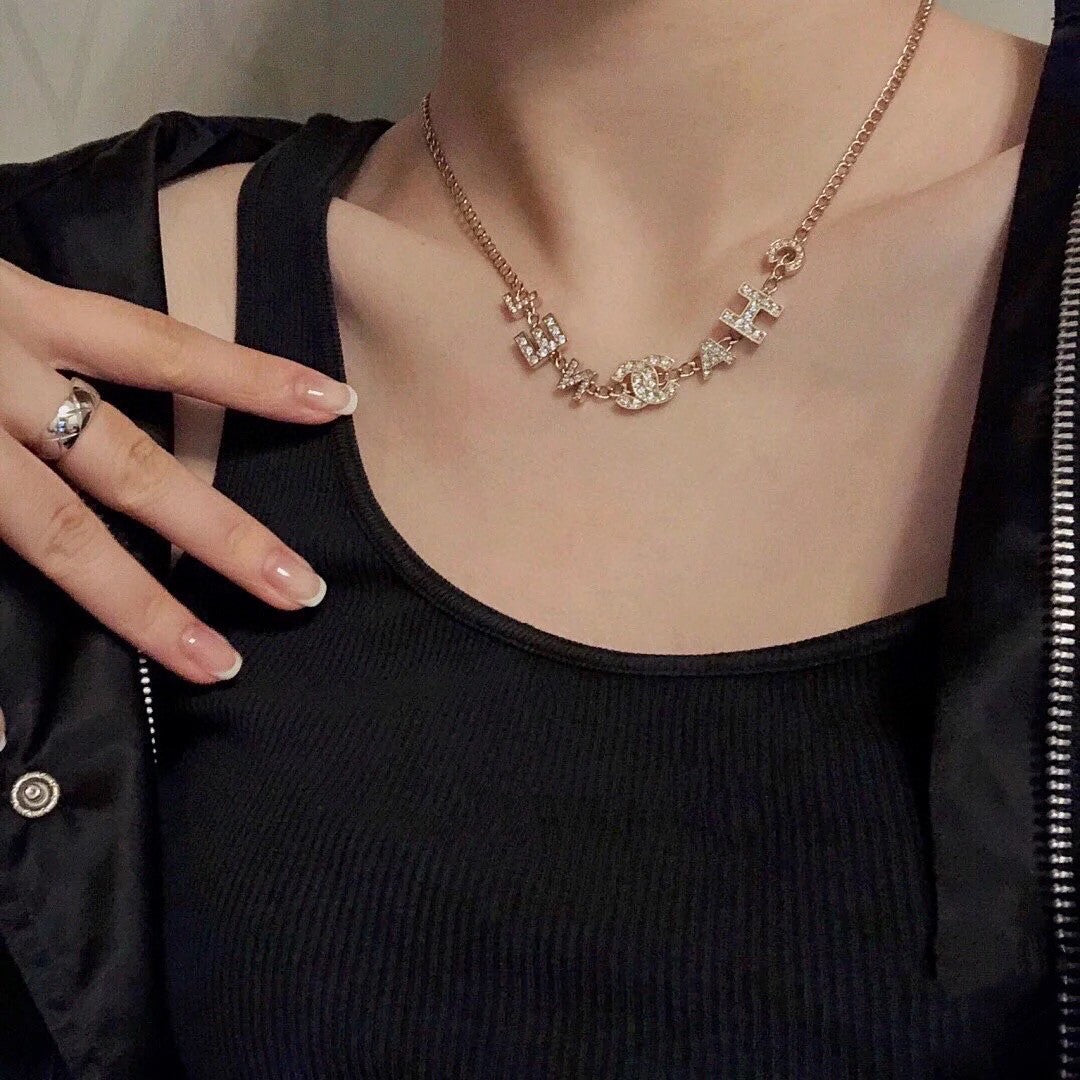 Chanel Script Diamond Necklace