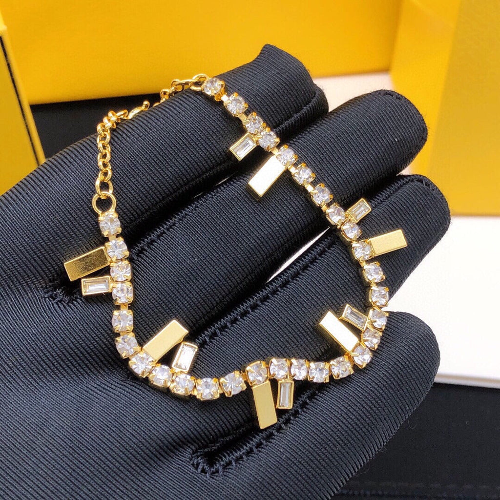 Fendi Is Crystal Bracelet - 18K Yellow Gold