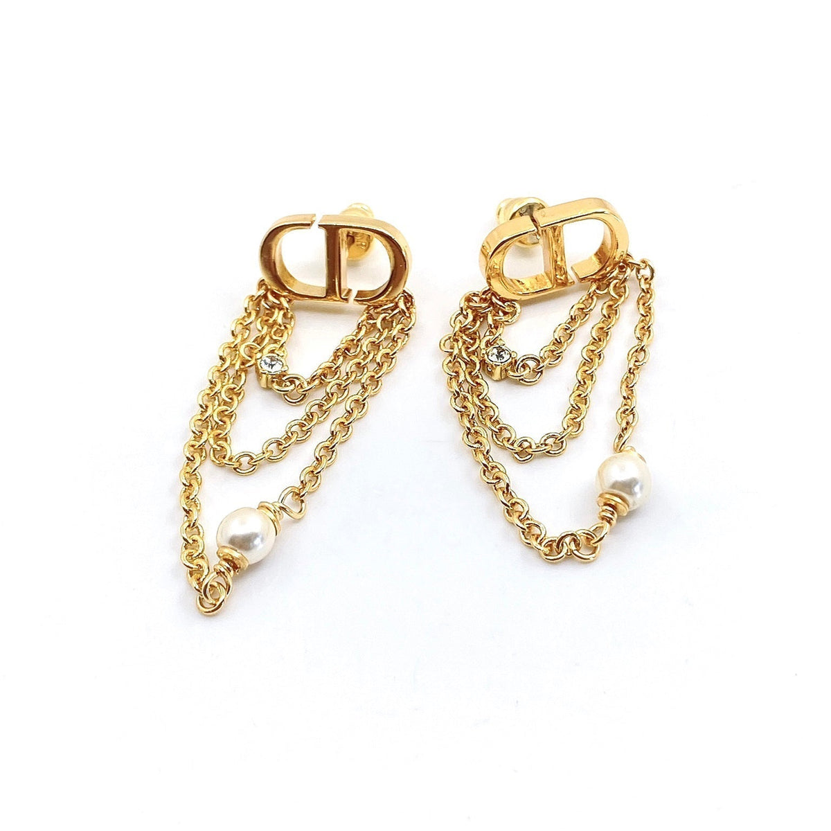 Dior Pearl Chain Earrings