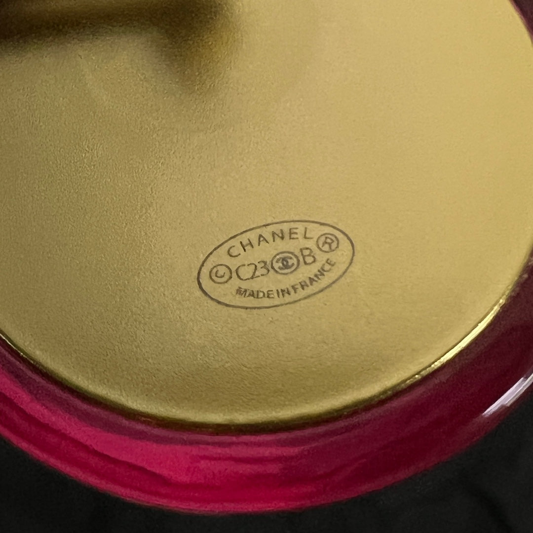 Chanel Vintage Red Crystal Earrings - 18K Yellow Gold