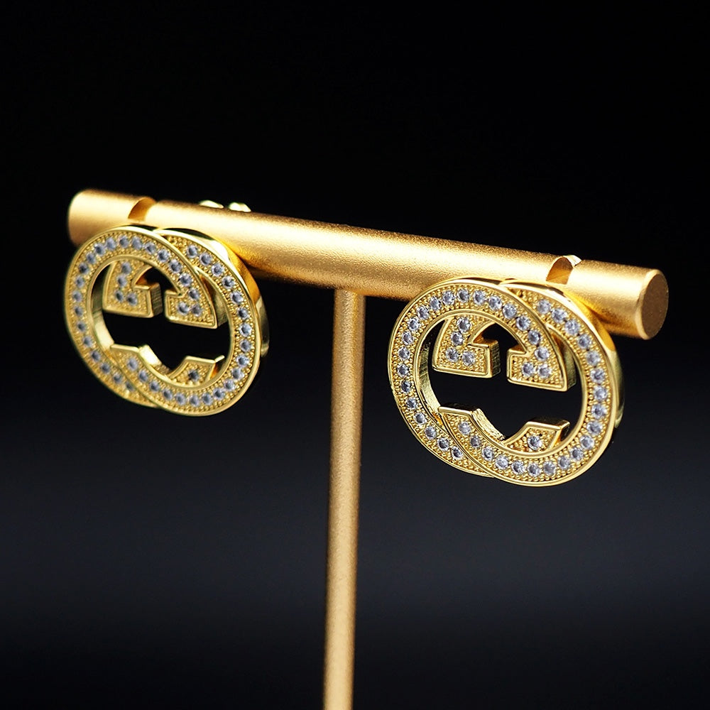 Gucci Double G Diamond Earrings - 18K Yellow Gold