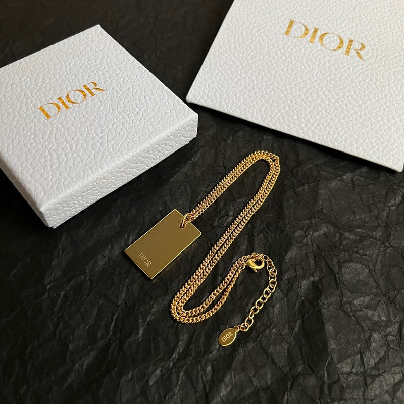 Dior Oblique Plate Pendant Necklace