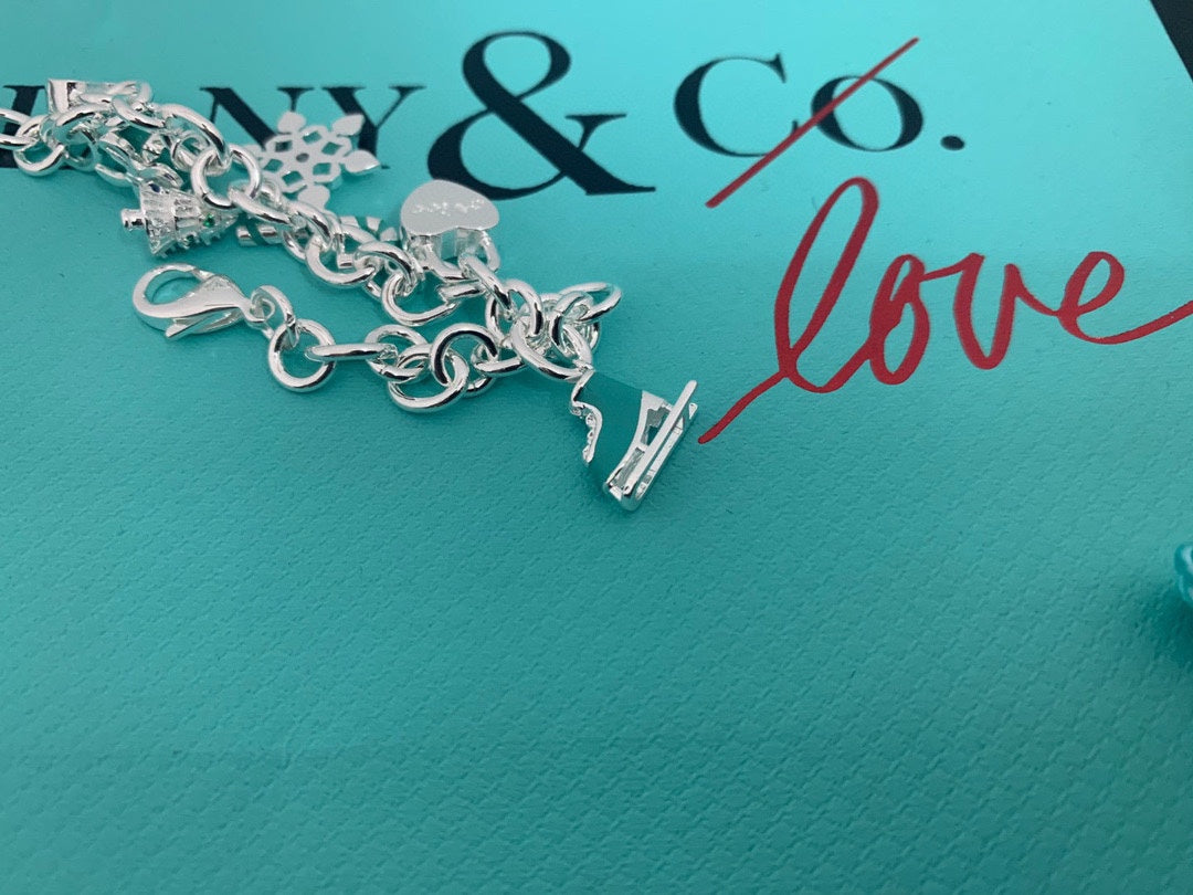 Tiffany Christmas Tag Bracelet - 18K White Gold
