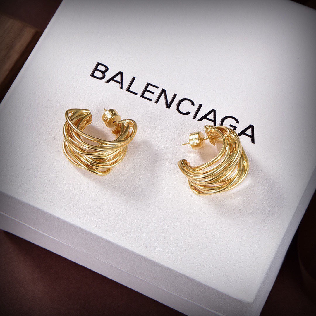 Balenciaga Wire Earrings - 18K Yellow Gold
