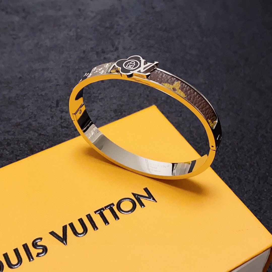 Louis Vuitton Leather Lock Bracelet