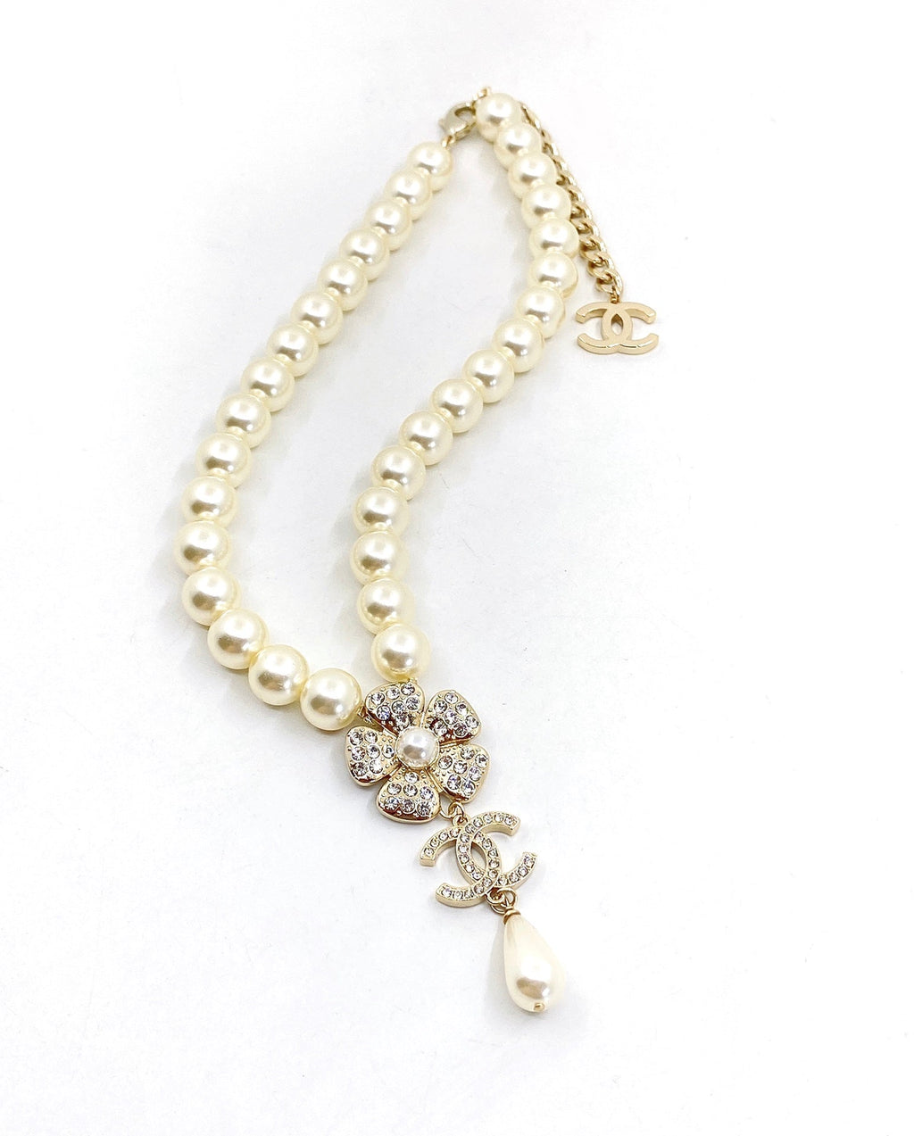 Chanel Pearls Chain Choker Necklace