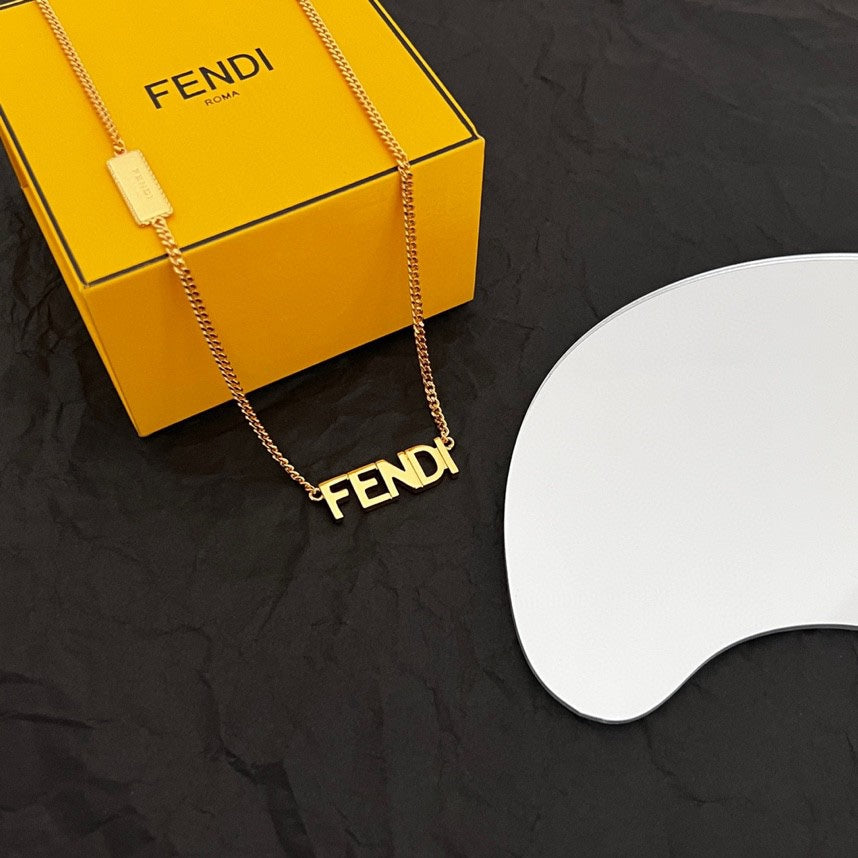 Fendi Script Necklace - 18K Gold
