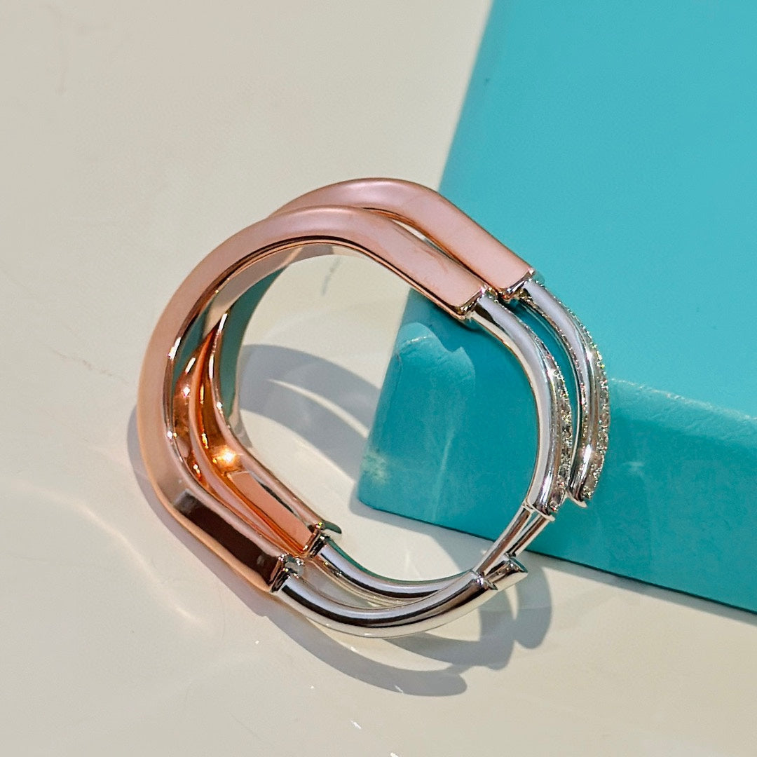 Tiffany Lock Moissanite Earrings - 18K Rose Gold