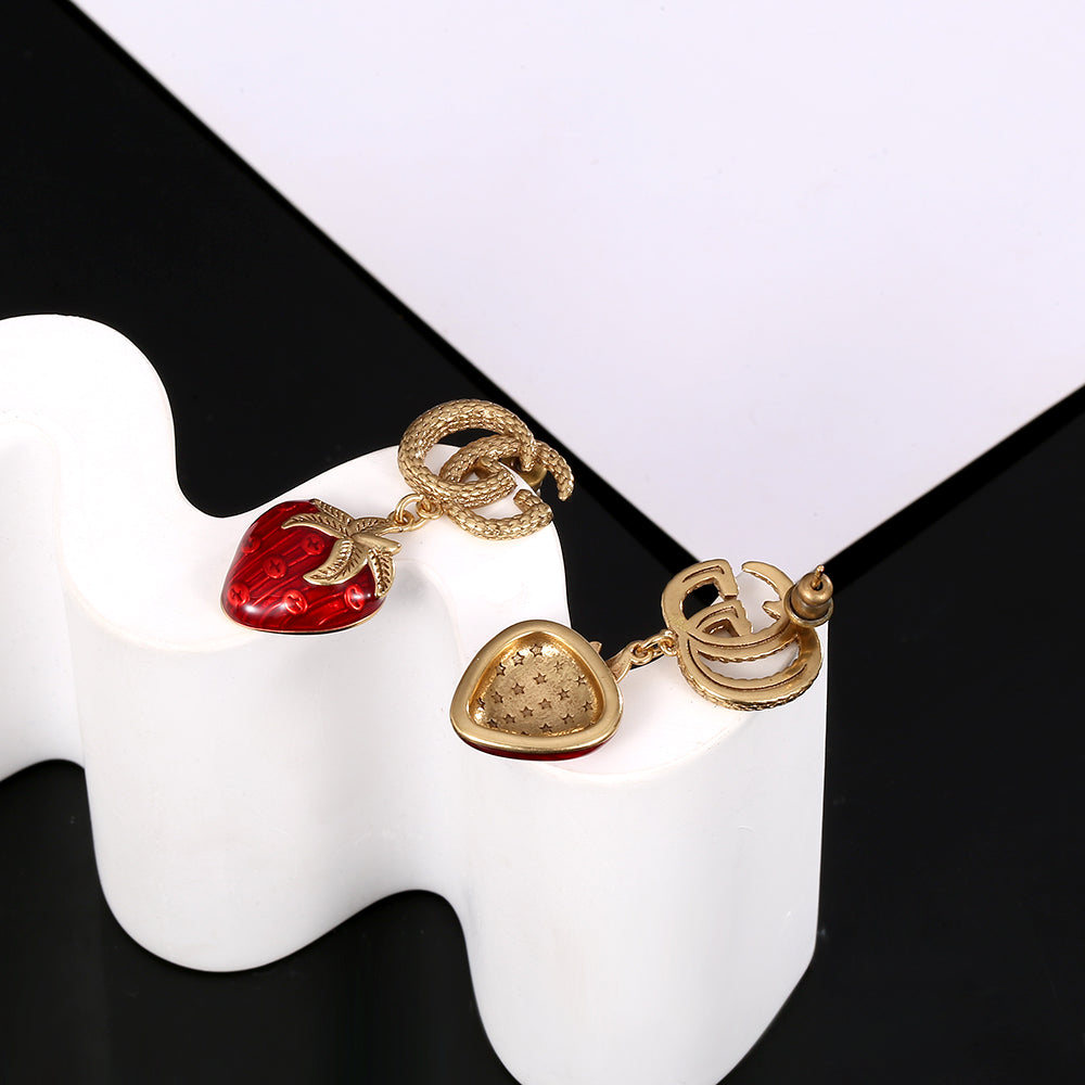 Gucci Double G Strawberry Earrings - 18K Yellow Gold