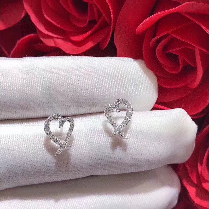 Tiffany Moissanite Earrings - 18K White Gold