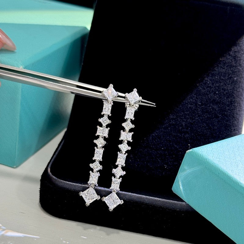 Tiffany Moissanite Earrings - 18K White Gold