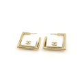 Chanel White Bag Pendant Earrings - 18K Yellow Gold