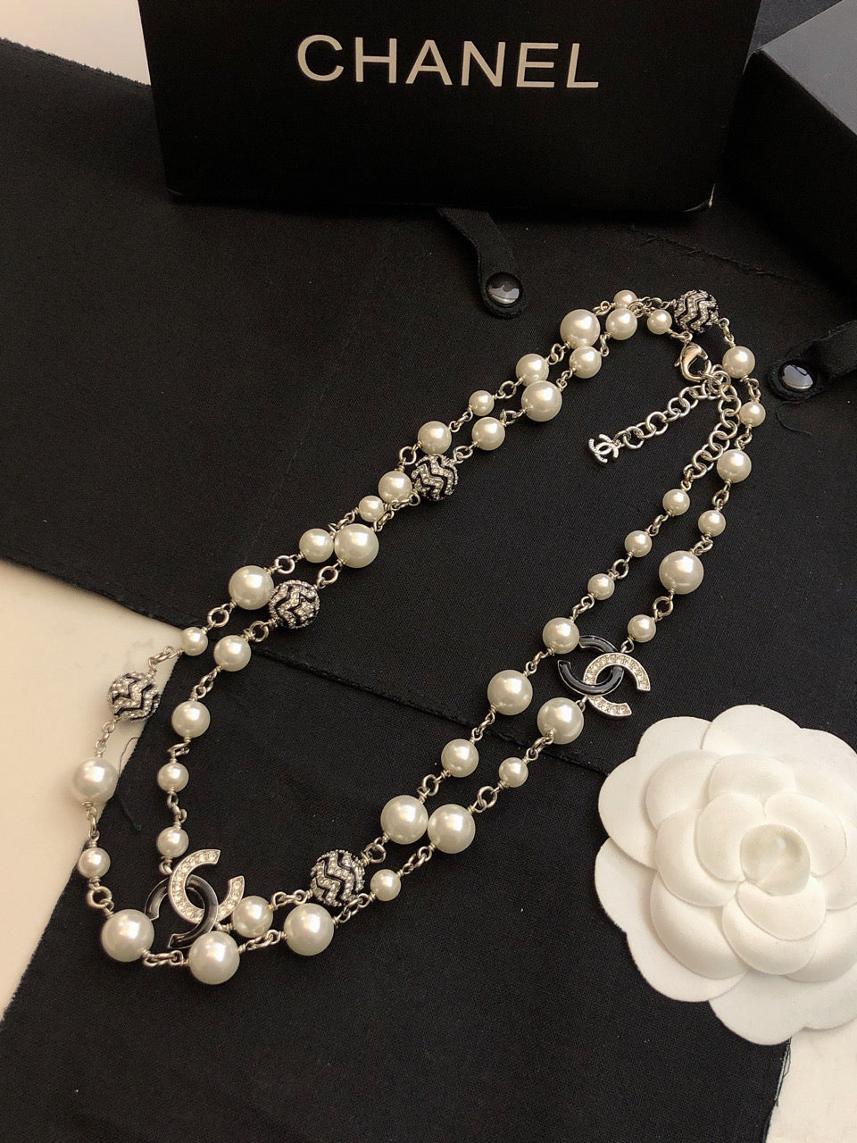 Chanel Star Pearls Long Necklace