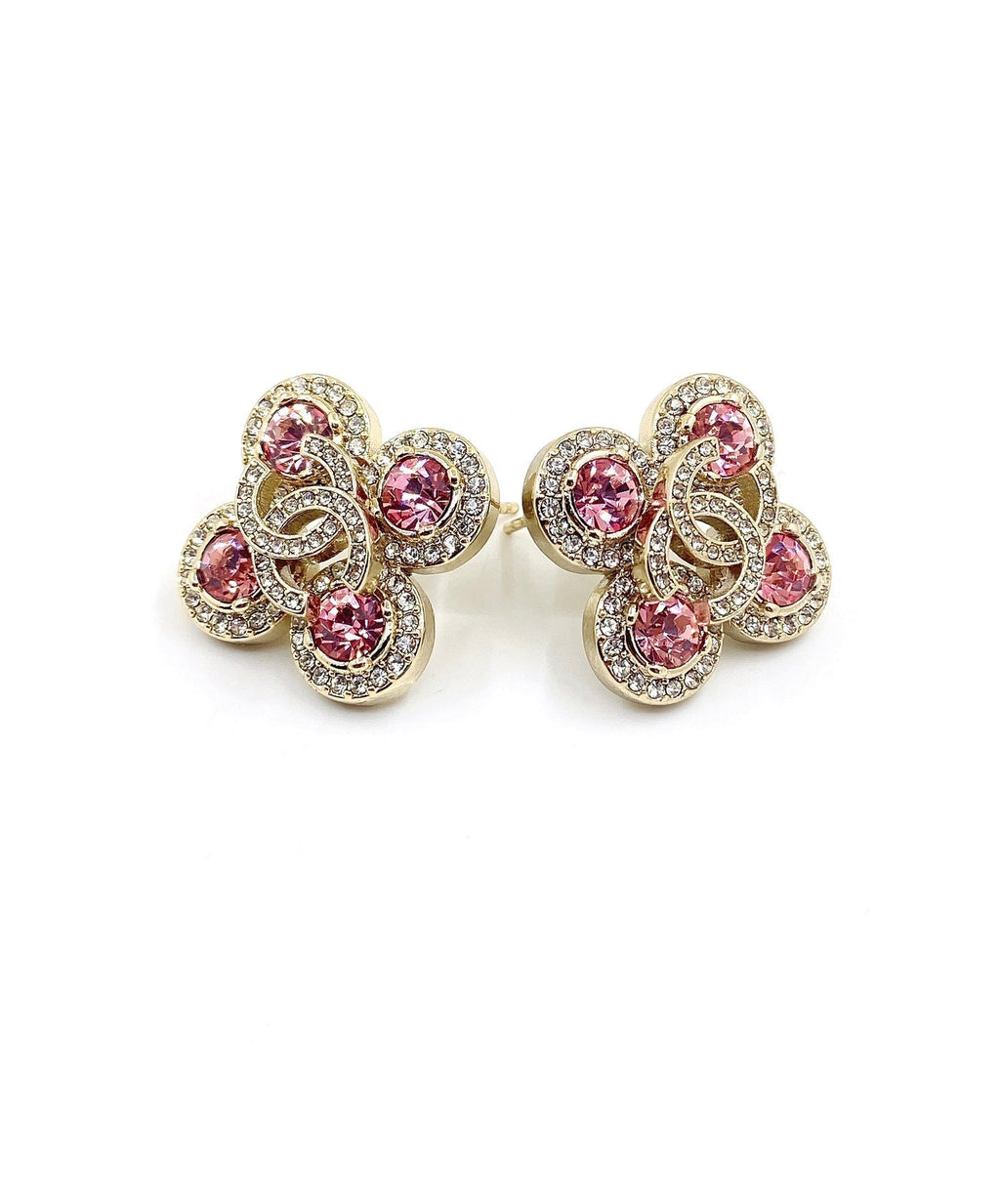 Chanel Pink Diamond Earrings - 18K Yellow Gold