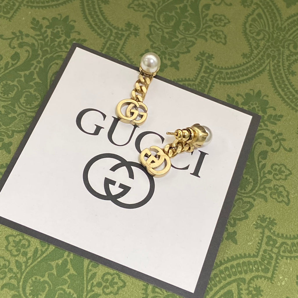 Gucci Double G Chain Earrings - 18K Yellow Gold