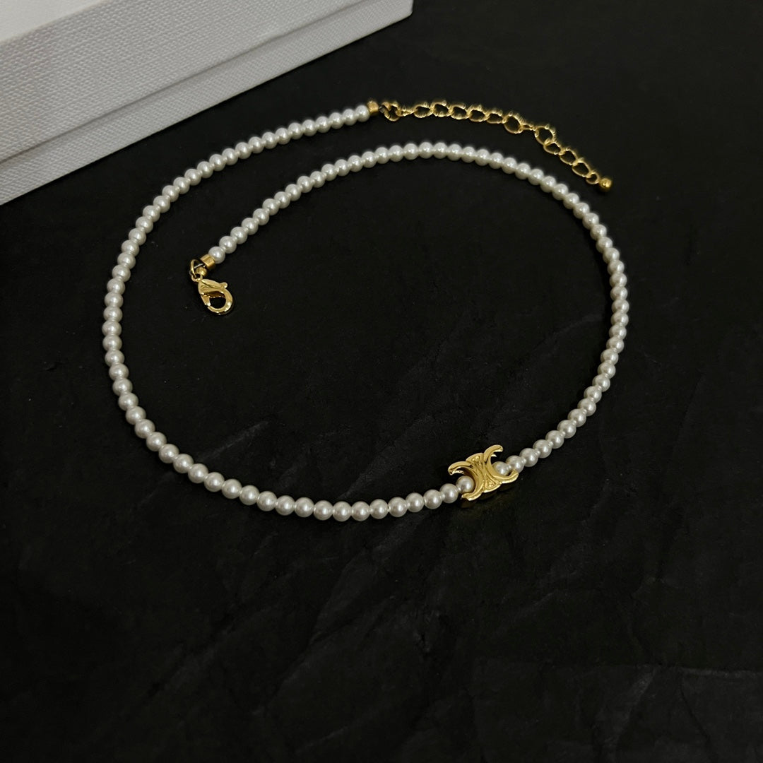 Celine Triomphe Pearl Necklace