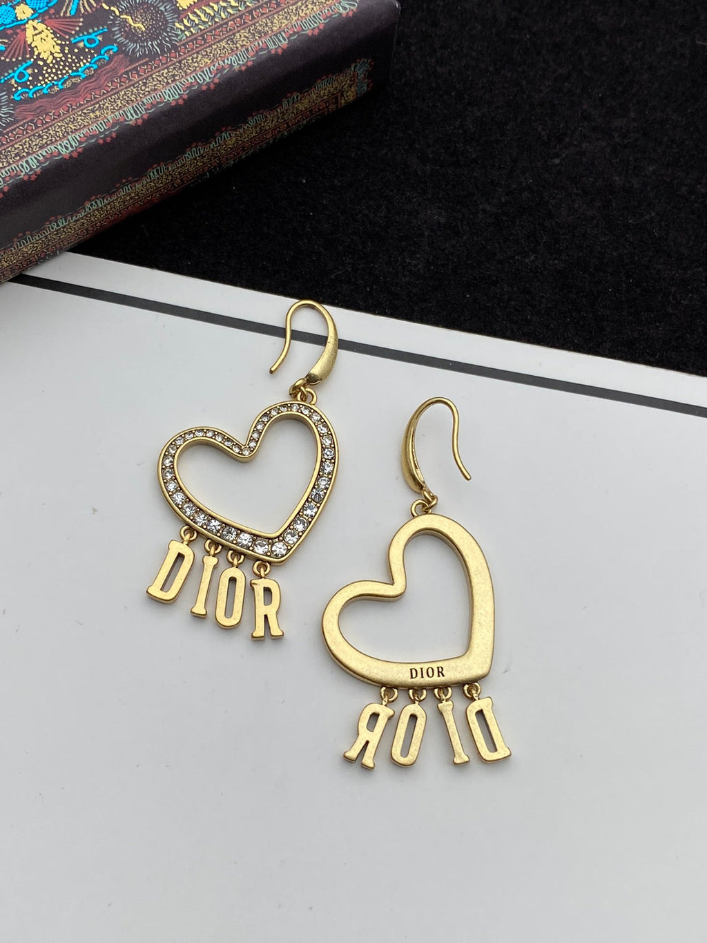 Dior Heart Crystal Earrings