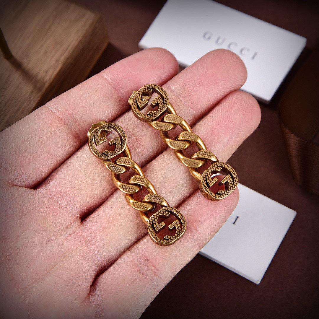 Gucci Double G Chain Earrings - 18K Yellow Gold