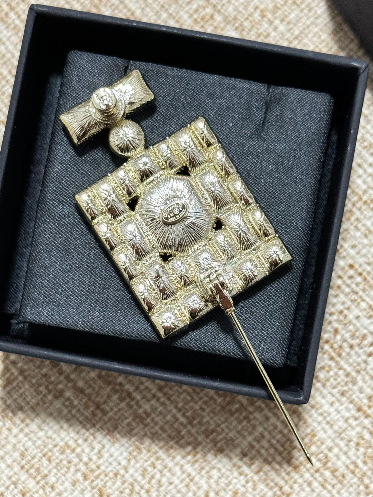 Chanel Perfume Bottle Crystal Brooch