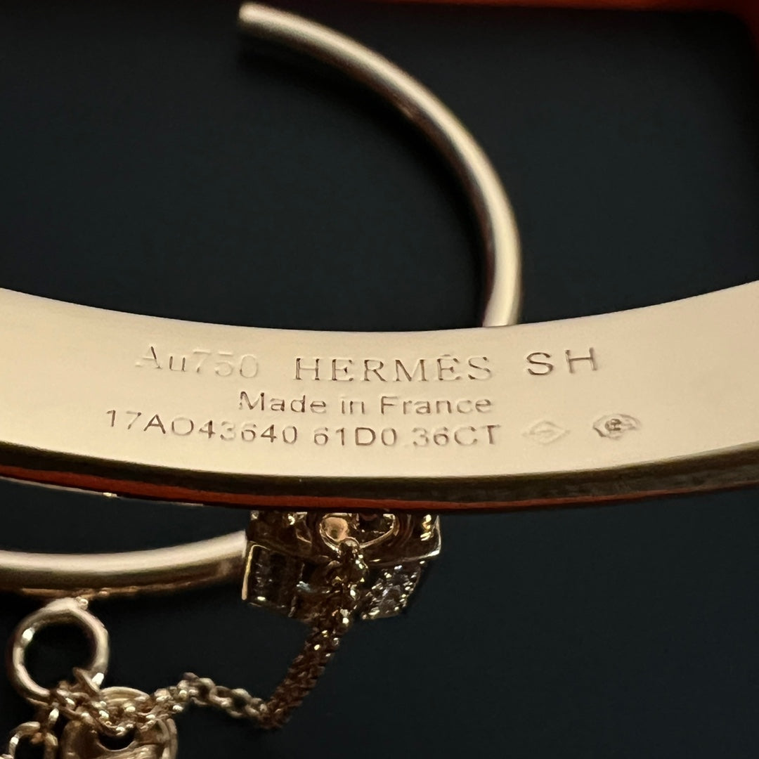 Hermes Kelly Clochette Moissanite Bracelet - 18K Yellow Gold