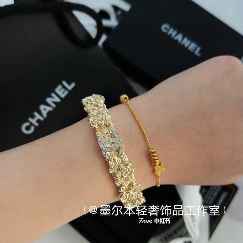 Chanel Flower Diamond Cuff Bracelet