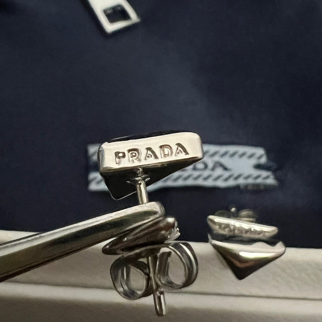 Prada Triangle Earrings - 18K Gold