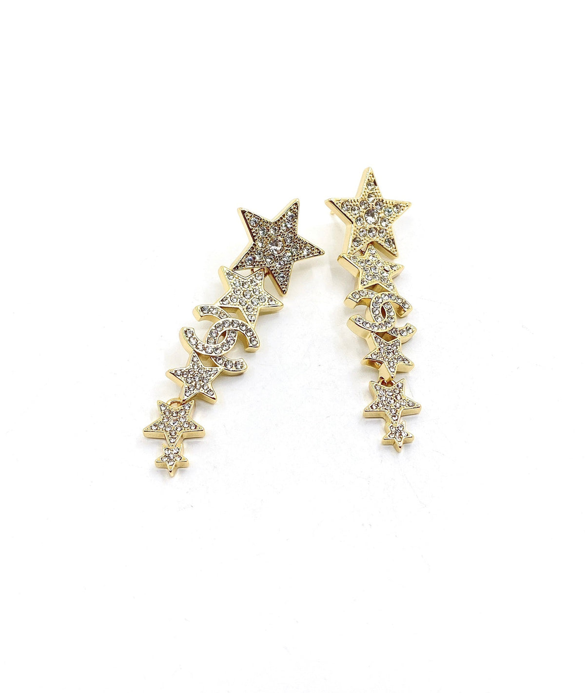 Chanel Star Diamonds Pendant Earrings - 18K Yellow Gold