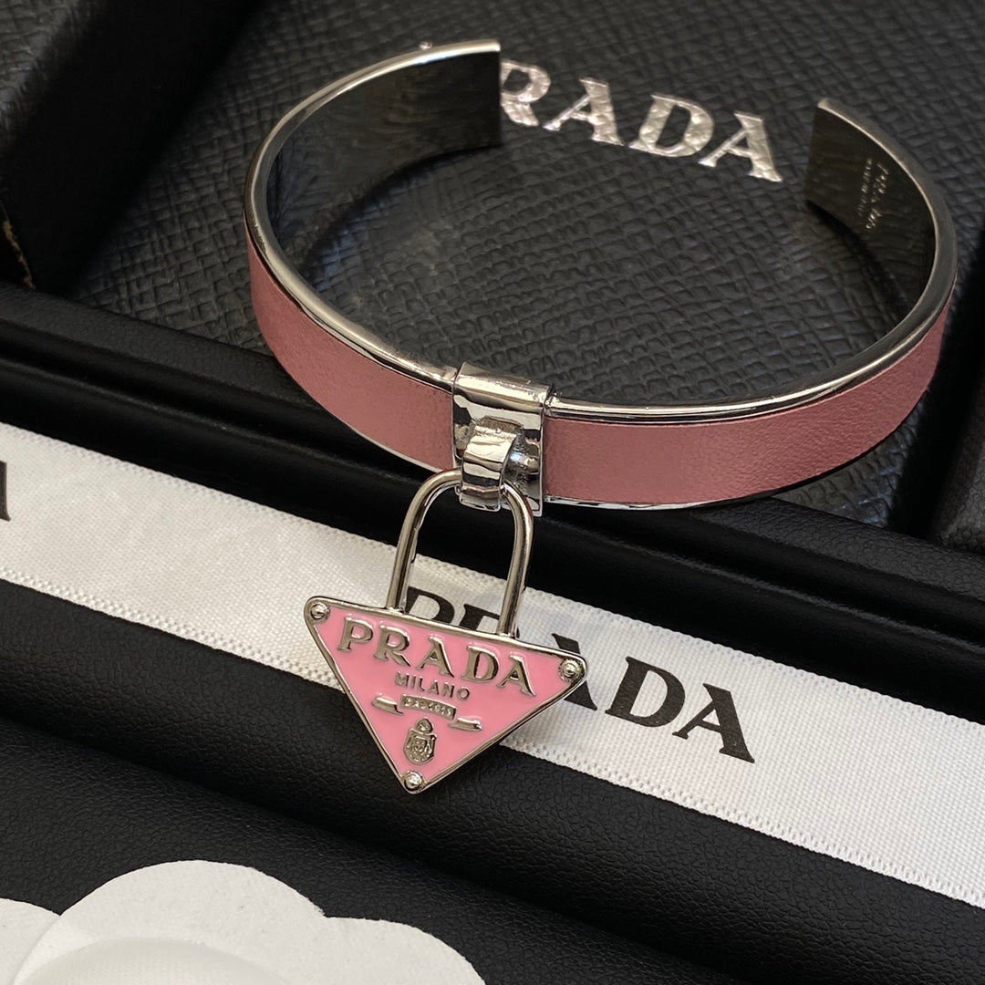 Prada Triangle Charm Cuff Bracelet