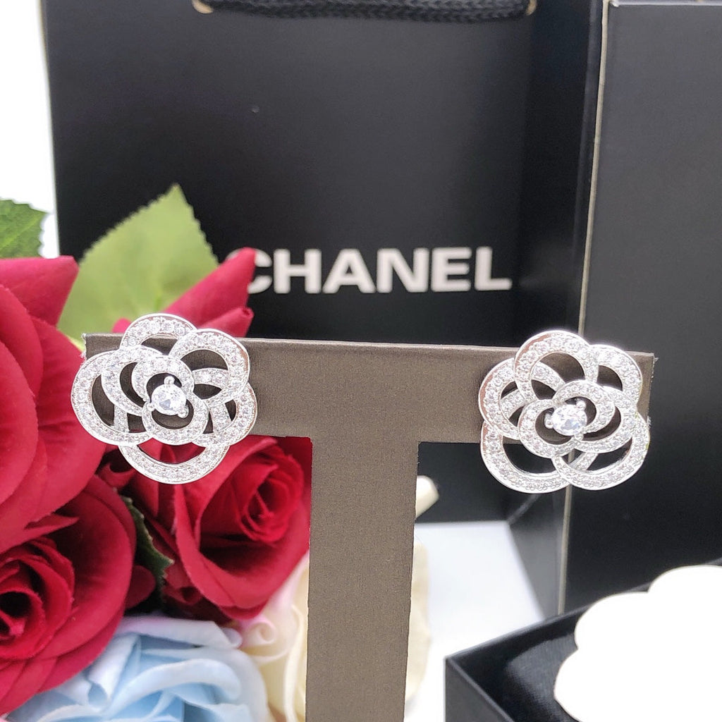 Chanel Camellia Diamond Earrings