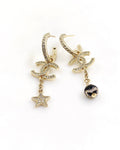 Chanel Star Pearls Pendant Earrings - 18K Yellow Gold