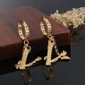 Heart Long Earrings - 18K Yellow Gold