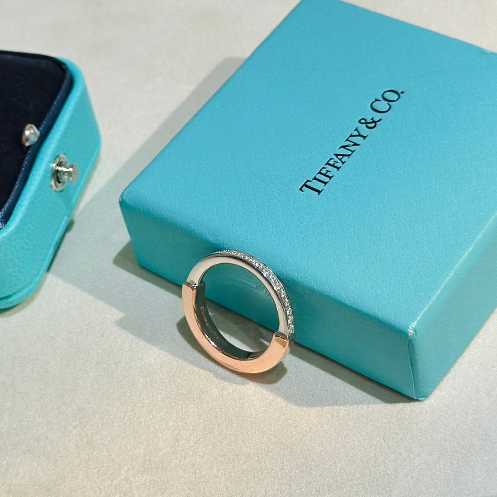 Tiffany Lock Moissanite Ring - 18K Rose Gold