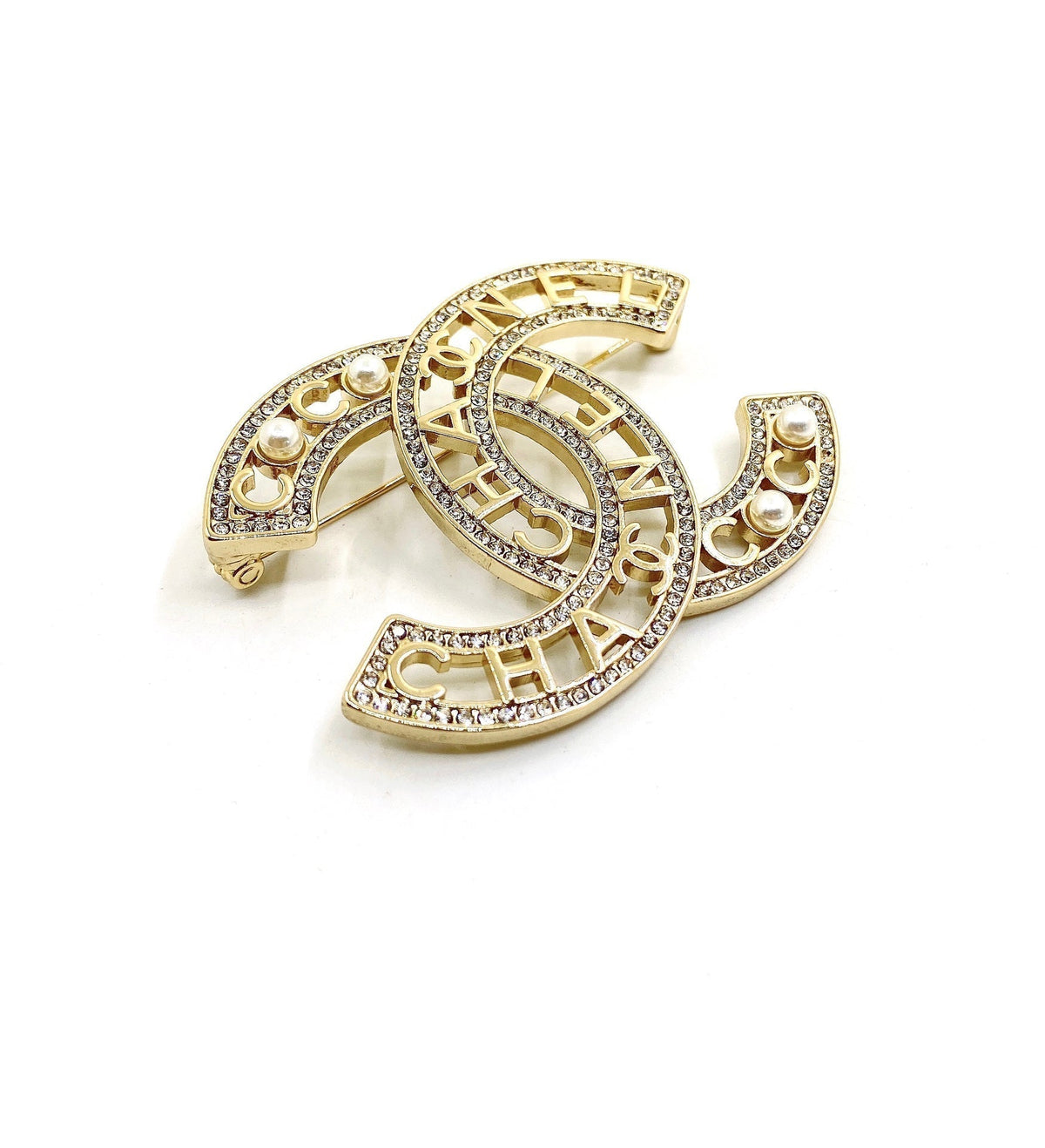 Chanel Script Diamond Brooch