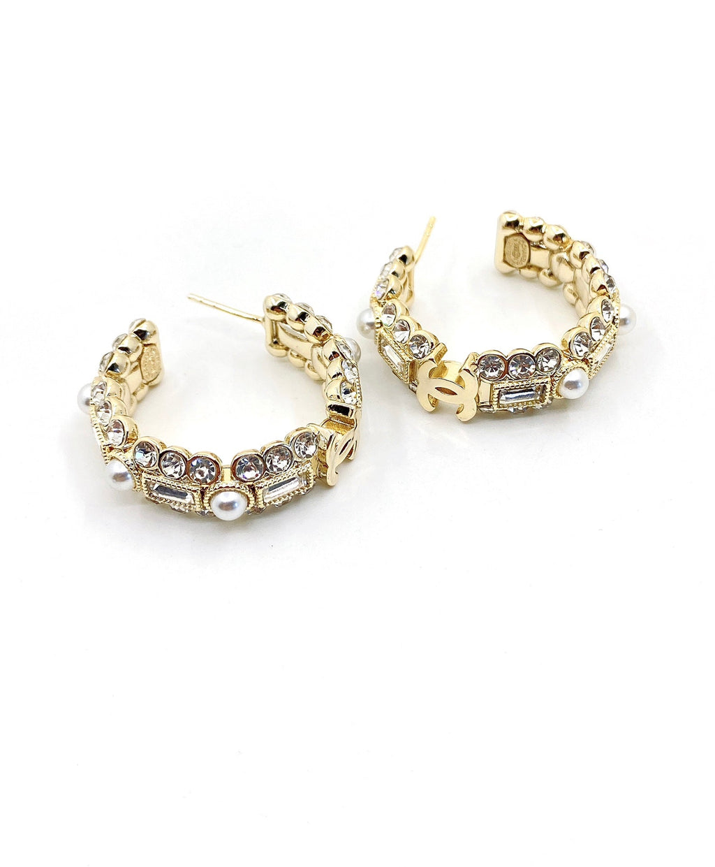 Chanel Crystals Circle Earrings - 18K Yellow Gold