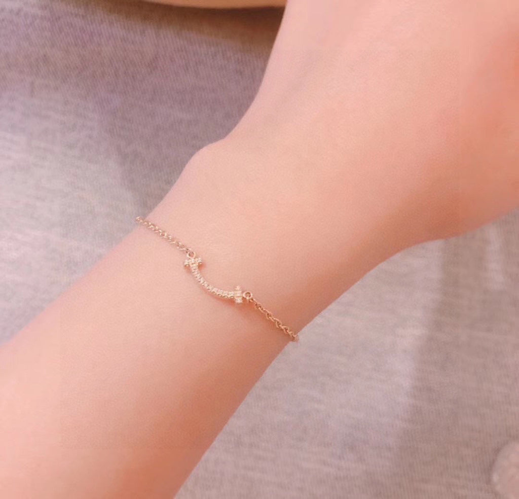 Tiffany Smile Moissanite Bracelet - 18K White Gold
